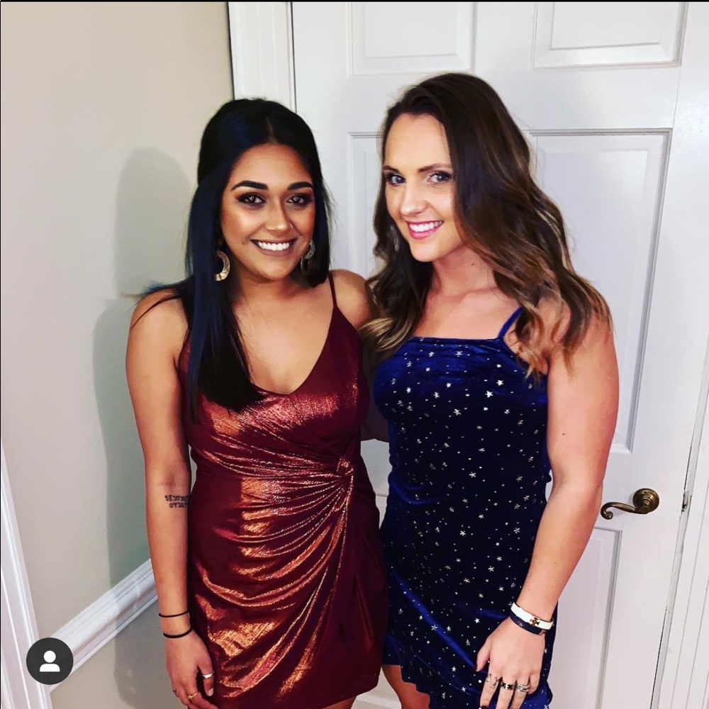 Wild Honey crushed velvet mini cocktail dress